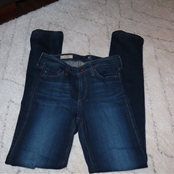 AG ADRIANO GOLDSCHMIED Dark Wash The Prima Mid-Rise Cigarette Jean Sz 25R - Picture 1 of 2